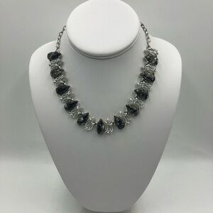 Vintage Silver Tone Women's Lab Created Gemstone Necklace